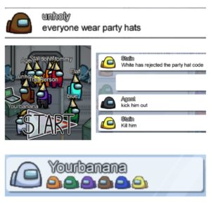 everyone wear hats among us meme