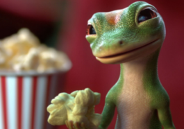 geico gecko popcorn