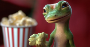 geico gecko popcorn