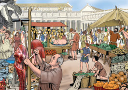 haggling at ancient roman market