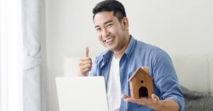 happy guy sold his house online