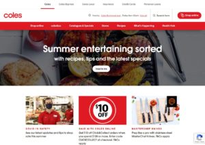 home page dec 2020 australian coles supermarket website