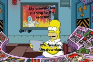 homer simpson nuclear reactor among us meme