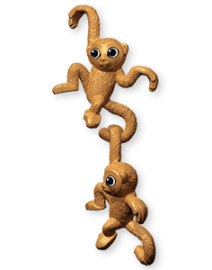 kinder surprise natoons hanging monkeys