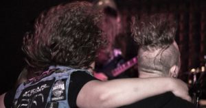 metal fans headbanging