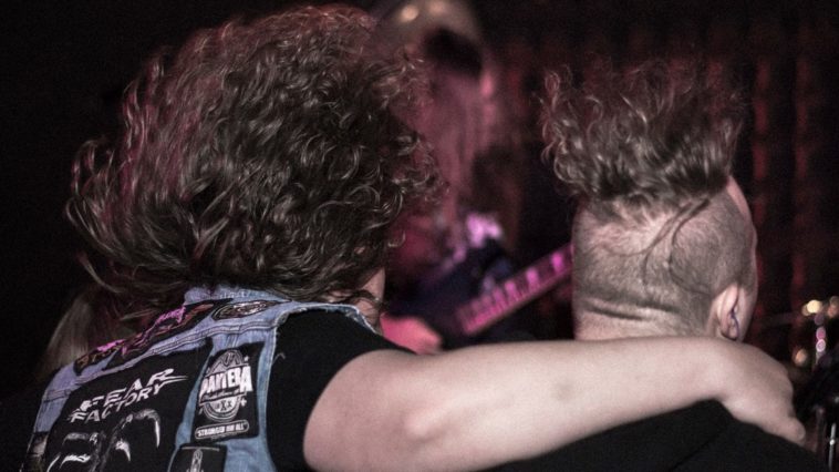 metal fans headbanging