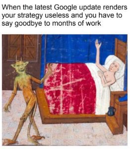 months of bad seo work meme