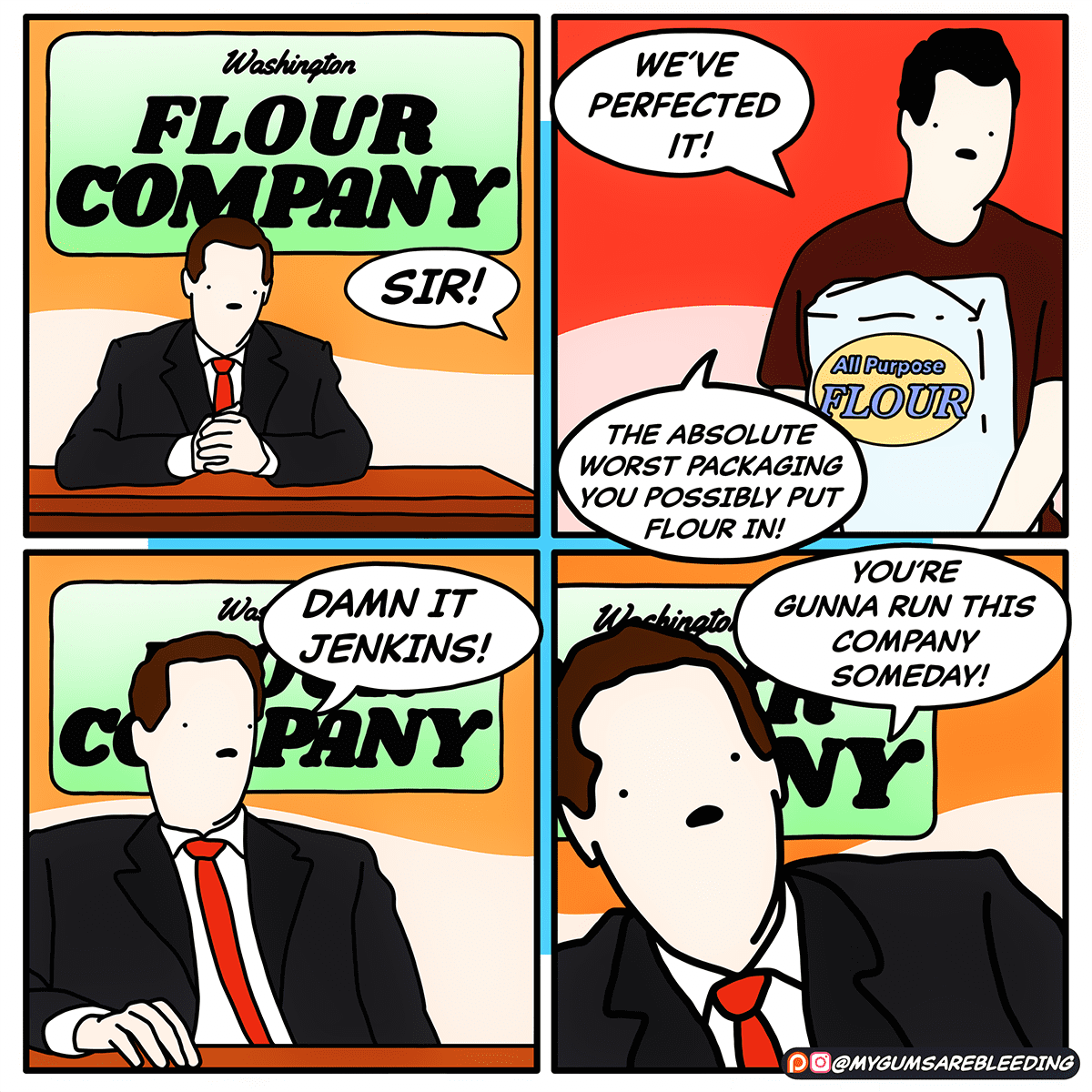 mygumsarebleeding comic about flour packaging