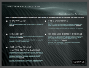 Googling this phrase then lead to a website that warns of a fictional drug called “Parepin” that relates to the story of the concept album. Further Googling of Parepin lead you to other websites made for this purpose. These sites talk about a conspiracy about the government putting Parepin in the water. There were also email addresses you would find that would auto reply messages to you if you emailed them, “It is now clear to me that Parepin is a completely safe and effective agent. I’m drinking the water. So should you.” There were also phone numbers to call, wiretap transcripts to read and at a few concerts, USB sticks were found with tracks from the unreleased album were found, which allowed fans to leak the new audio online. This campaign was run by 42 Entertainment and Reznor rather than the record label. Year Zero Campaign from an SEO perspective This campaign was so interesting from a viral marketing perspective that Matt Cutts of Google blogged about it, describing it from an SEO point of view. He praised the use of made up words like Parepin that would be unique to the campaign and easy to find in Google and that whilst the websites had animated effects on the text, it was still real text in the source code the page, meaning Google could read it and index it. He also said that by allowing fans to find these clues, USB sticks etc, the links obtained to the websites in this campaign were totally organic, rather than the usual spammy PR associated with most new album releases. The main flaw he pointed out was that several of the websites were all hosted on the class C subnet, meaning if fans knew how to do a reverse IP search, they would find a list of the other sites owned by this company and could take a massive shortcut rather than following the intended path of clues. For example, if you do a reverse IP lookup for this website, you will see other websites I own plus many others who are also sharing the same cheap hosting I am currently using. Granted back in 2007, far fewer people would have known how to do this. Speaking of the various websites built for the campaign, whilst these are all offline now, some of them have a 302 redirect to the campaign page on the 42 Entertainment website. These websites obtained really good metrics that 42 Entertainment should try and leverage to help their own SEO Rankings. Domain DA Spam Trust Flow Citation Flow Trust Ratio Referring Domains iamtryingtobelieve.com 39 1% 14 16 0.88 247 churchofplano.com 30 1% 7 13 0.54 101 105thairbornecrusaders.com 25 1% 7 13 0.54 87 The metrics of these sites are quite good. 42 Entertainment should probably change these to 301 redirects instead of 302 to greater benefit their own website. Leaving it as 302 forever is wasteful. Embracing Digital & Free Music Once free of his label, Reznor absolutely went to town on releasing music and promoting it in incredibly modern ways that very few other major artists had done before. Having been notorious for long delays between albums, usually about 5 years, 2008 had not one, but two albums released just four months apart, Ghosts I-IV and The Slip, which won Nine Inch Nails a Webby Award for Artist of the Year. Ghosts I-IV The four-part, 36-track instrumental album Ghosts I-IV had its first part available for free via BitTorrent. Yes, BitTorrent, the scourge of the entertainment industry. You could then also buy the full album as a digital download for just $5 USD from either Amazon or the Nine Inch Nails website, nin.com, which became so popular, he had to rapidly upgrade his hosting. Fans who wanted to add a physical copy of Halo 26 to their shelf could buy Ghosts I-IV as a two-disc album for $10 USD and there were also special editions available for $75 and $300 USD. The $300 version sold out in the first 24 hours. Another interesting thing about this album is that each track featured different artwork when playing the MP3 files. Some of the higher end packages came with the digital assets which allowed purchasers to remix the music under Creative Commons licensing. Usually bands and record labels make it difficult to get the raw assets for doing remixes unless it’s been commissioned officially. Interestingly, in 2018 viral country/rap hit “Old Time Road” by Lil Nas X sampled a clip of “34 Ghosts IV” without clearance from Reznor. Management freaked out about this when the song started to gather steam, but luckily he was cool about it all. The Slip This album was notable for being recorded in just three weeks, with it’s first and only single “Discipline” being distributed via email to radio stations less than 24 hours after being mastered. This kind of speed would have been impossible under his old record label. And like Ghosts I-IV before, it this was released for free online digitally under Creative Commons license on nin.com and included several DRM-free audio formats. Again, the raw files made available so that fans could remix the tracks themselves for non-commercial use. A limited physical release of 250,000 units was released a few months later and included a DVD of five rehearsal videos of the band practicing the new songs from this album. How To Destroy Angels (2010) Side project with this wife Mariqueen Maandig Reznor, How To Destroy Angels also got the free album treatment. They released a single exclusively on “A Drowning” on Wired Magazine’s iPad app. A music video was released on pitchfork.com. Clips of their recordings were also shared on Vimeo and YouTube. The 6-track album was then made available for frere digitally. The band was then also available to answer questions to fans via Facebook and Tumblr. This was a great example of “social” marketing, dropping content and being available in the places that their fans were active. Whilst giving away music for free he is also collecting email addresses which he can use to Bad Witch (2018) This 30 minute album was released as an “LP” rather than an “EP” so that it would stand out on streaming services such as Spotify, where singles and EP’s get hidden below albums and get fewer listens. This was a way to optimise the new music for listens. They were sure to sell the physical album at a cheaper price like you would an EP, so not to rip off fans.