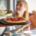 pizza being served