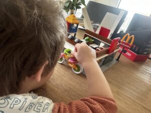 playing with mcdonalds lego