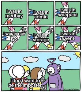 power rangers among us teletubbies meme