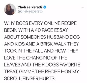 scrolling for the recipe