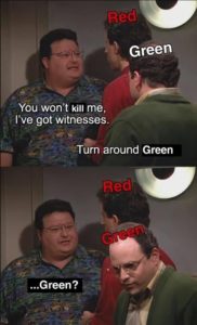 seinfeld turn around meme among us