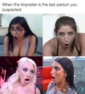 shocked faces among us meme