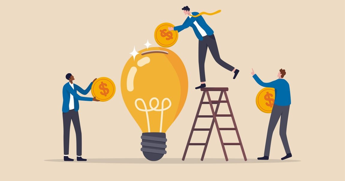 Fundraising idea, funding new innovative project, donation, inve