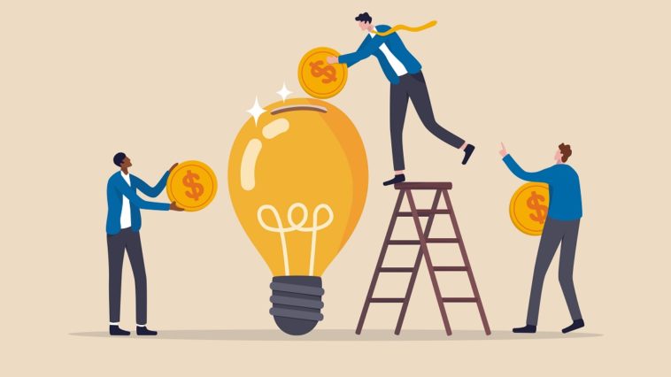 Fundraising idea, funding new innovative project, donation, inve