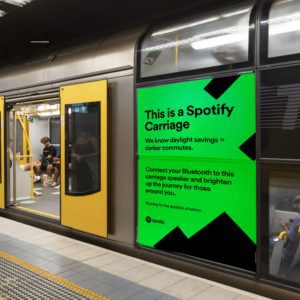 spotify train carriage april fools
