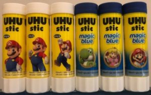 super mario uhu regular and magic blue glue sticks by uhu