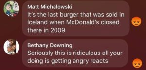 the last mcdoanlds burger in iceland