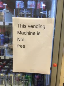 this vending machine is not free