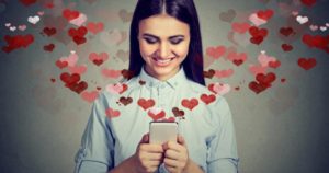 woman using a dating app